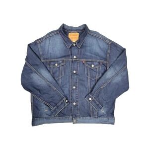 Levi's Trucker Jacket 2XL Men Blue Denim Red Tag Long Sleeve Casual Button Front